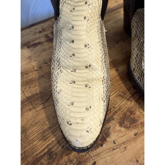 Acme Womens Western Leather Snake Skin Cowgirl Cowboy Boots 0735 9.5 M Black - Picture 6 of 16